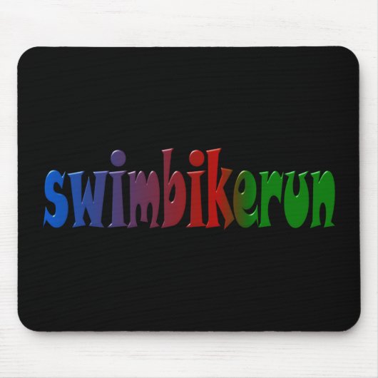 TRI Triathlon Swim Bike run RAINBOW-ontwerp Muismat (Voorkant)