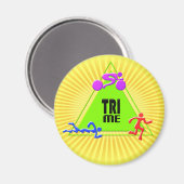 TRI Triathlon Swim Bike run TRIANGELE TRI ME Desig Magneet (Voorkant / Achterkant)