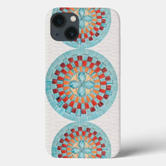 Tri Turquoise Flower Case-Mate iPhone Case (Achterkant)