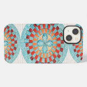 Tri Turquoise Flower iPhone Hoesje (Achterkant horizontaal)