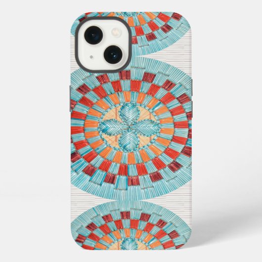 Tri Turquoise Flower iPhone Hoesje (Achterkant)