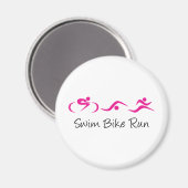 Tri voor vrouwen: Swim.Bike.Run Magneet (Voorkant / Achterkant)