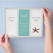 Tri-voudig Brochure Turquoise Starfish (Hand)