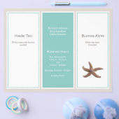 Tri-voudig Brochure Turquoise Starfish (Enkel)