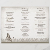 Tri-voudig elegant vintage bruiloftprogramma's (Voorkant)