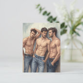 Triad of Desire: Modern Watercolor Realism Briefkaart (Staand voorkant)