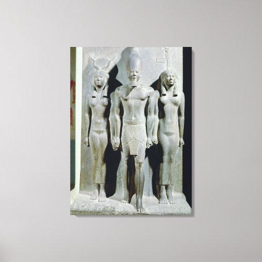 Triad van Menkaure met de godin Hathor Canvas Afdruk (Voorkant)
