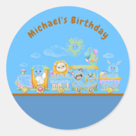 Trian dier feesttas gift tags ronde sticker