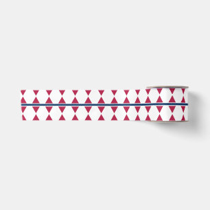 Triangel rijen patroon Rood blauw en Wit Satijnen Lint