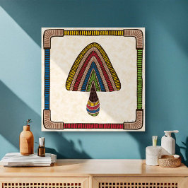 Triangle Abstract Mushroom Canvas Afdruk