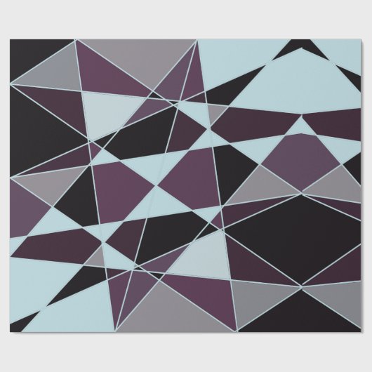 Triangle black grey white maroon Abstract Cadeaupapier (Vlak)