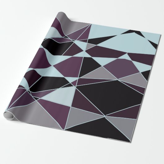 Triangle black grey white maroon Abstract Cadeaupapier (Uitgerold)