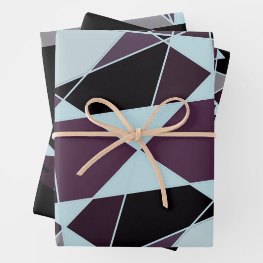 Triangle black grey white maroon Abstract Inpakpapier Vel (In situ)