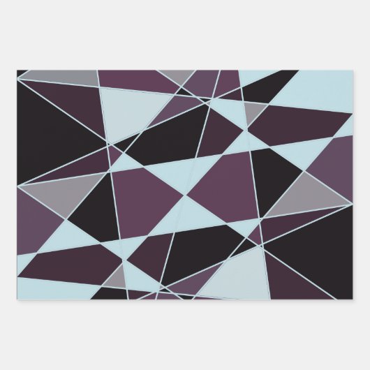 Triangle black grey white maroon Abstract Inpakpapier Vel (Voorkant)