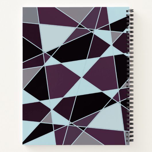 Triangle black grey white maroon Abstract Notitieboek (Achterkant)