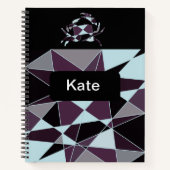 Triangle black grey white maroon Abstract Notitieboek (Voorkant)