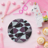 Triangle black grey white maroon Abstract Papieren Bordje (Feest)