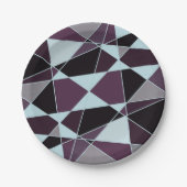 Triangle black grey white maroon Abstract Papieren Bordje (Voorkant)