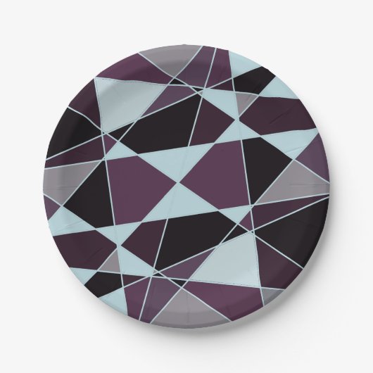 Triangle black grey white maroon Abstract Papieren Bordje (Voorkant)