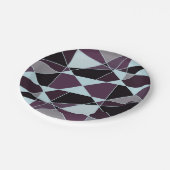Triangle black grey white maroon Abstract Papieren Bordje (Gekanteld)