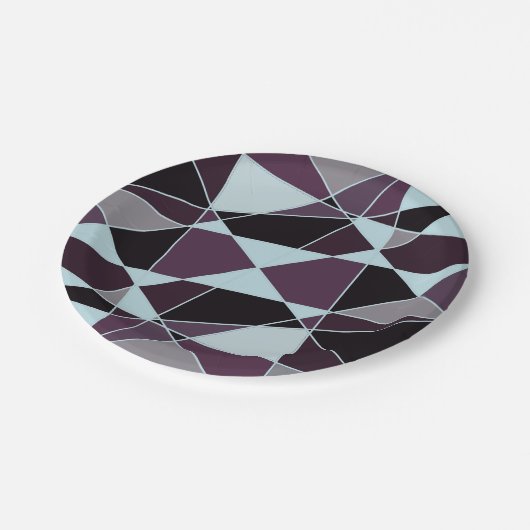 Triangle black grey white maroon Abstract Papieren Bordje (Gekanteld)
