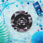 Triangle black grey white maroon Abstract Papieren Bordje (Feest)