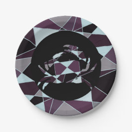 Triangle black grey white maroon Abstract Papieren Bordje
