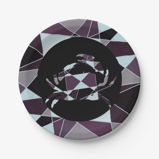 Triangle black grey white maroon Abstract Papieren Bordje (Voorkant)