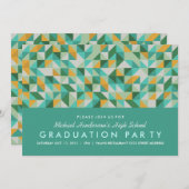 Triangle Mosaic Gradution Party Kaart (Voorkant / Achterkant)