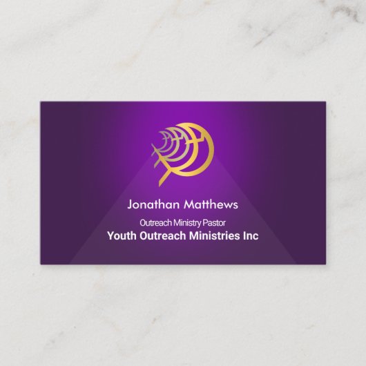 Triangle Paars Spot Light Ichthus Ministry Visitekaartje (Voorkant)