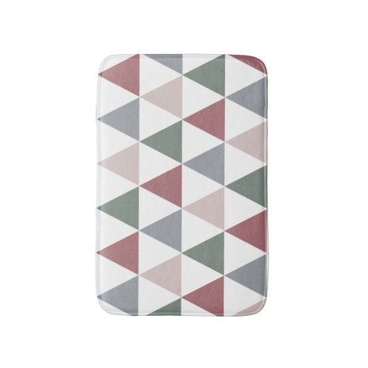 Triangle Pattern Dusty Roos Sage Green Grey Badmat (Voorkant Verticaal)