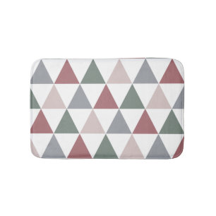 Triangle Pattern Dusty Roos Sage Green Grey Badmat