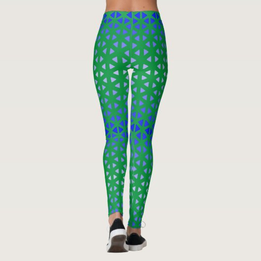 Triangle.Pattern.shade.blue.01 Green BG Leggings (Achterkant)