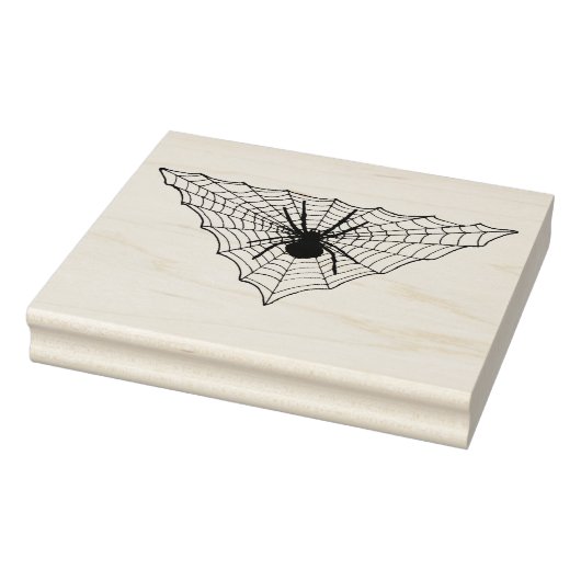 Triangle Shaped Web with big Spider for Halloween Rubberstempel (Stempel)
