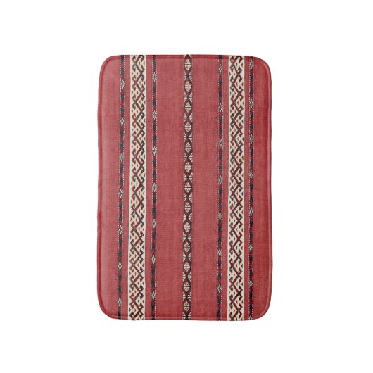 Triangle Stripe Kilim II Red Black White Badmat (Voorkant Verticaal)