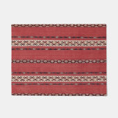 Triangle Stripe Kilim II Red Black White Deurmat (Voorkant)
