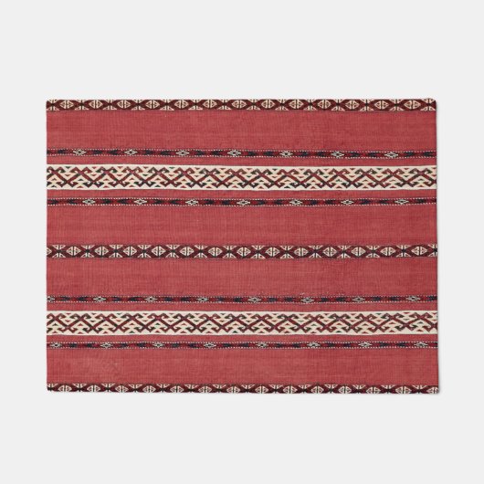 Triangle Stripe Kilim II Red Black White  Deurmat (Voorkant)