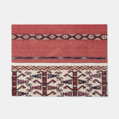 Triangle Stripe Kilim III Red Black White Deurmat (Voorkant)