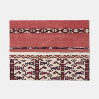 Triangle Stripe Kilim III Red Black White Deurmat
