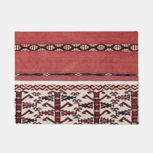 Triangle Stripe Kilim III Red Black White  Deurmat (Voorkant)