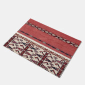 Triangle Stripe Kilim III Red Black White  Deurmat (Schuin)