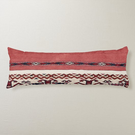 Triangle Stripe Kilim III Red Black White  Lichaamskussen (Voorkant)