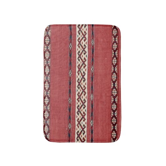 Triangle Stripe Kilim IV Red Black White  Badmat (Voorkant Verticaal)