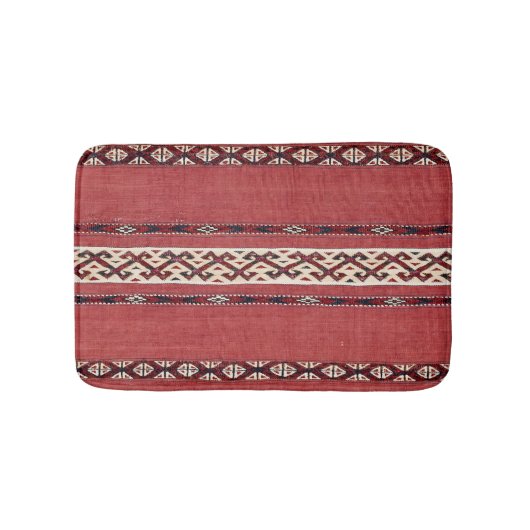 Triangle Stripe Kilim IV Red Black White  Badmat (Voorkant)