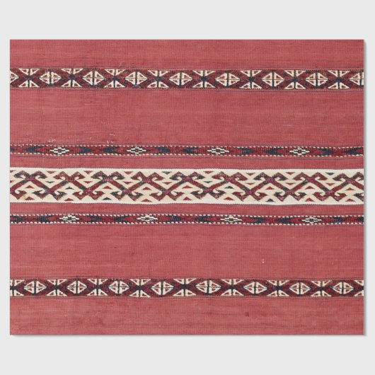 Triangle Stripe Kilim IV Red Black White Cadeaupapier (Vlak)