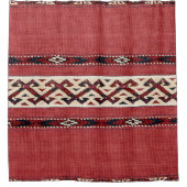 Triangle Stripe Kilim Red Black White  Douchegordijn (Voorkant)