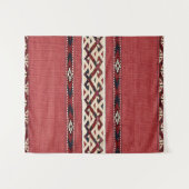 Triangle Stripe Kilim Red Black White  Wandkleed (Voorkant (horizontaal))