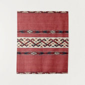 Triangle Stripe Kilim Red Black White  Wandkleed (Voorkant)