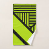 Triangle Stripes - Lime Green Bad Handdoek (Handdoek)