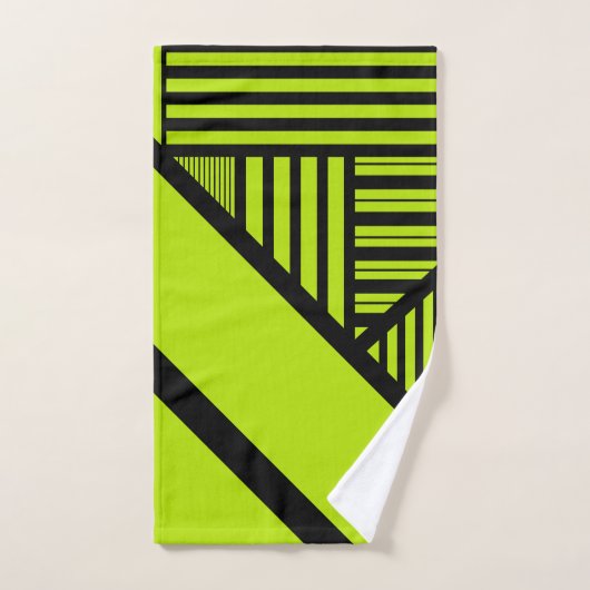 Triangle Stripes - Lime Green Bad Handdoek (Handdoek)